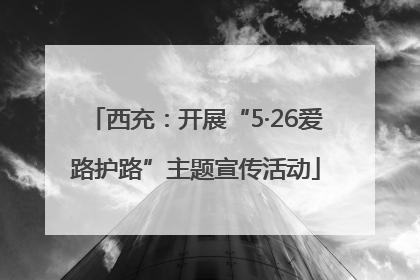 西充：开展“5·26爱路护路”主题宣传活动