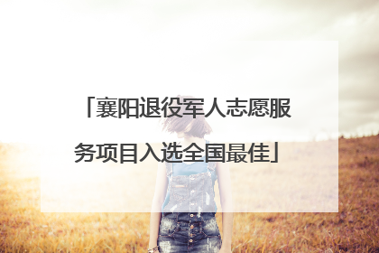 襄阳退役军人志愿服务项目入选全国最佳