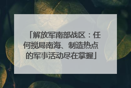 解放军南部战区：任何搅局南海、制造热点的军事活动尽在掌握
