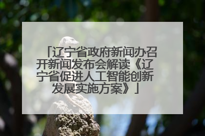 辽宁省政府新闻办召开新闻发布会解读《辽宁省促进人工智能创新发展实施方案》