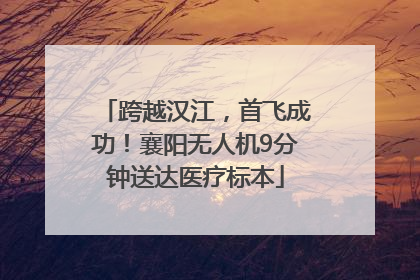 跨越汉江，首飞成功！襄阳无人机9分钟送达医疗标本