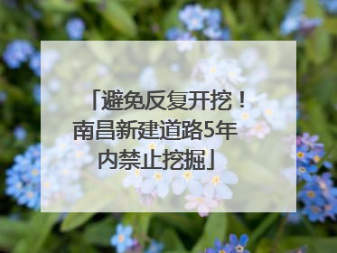 避免反复开挖！南昌新建道路5年内禁止挖掘