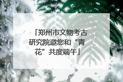 郑州市文物考古研究院邀您和“青花”共度端午