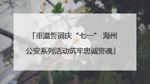 重温誓词庆“七一” 海州公安系列活动筑牢忠诚警魂