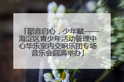 韶音启心，少年赋——海淀区青少年活动管理中心华乐室内交响乐团专场音乐会圆满举办