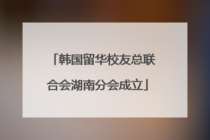 韩国留华校友总联合会湖南分会成立
