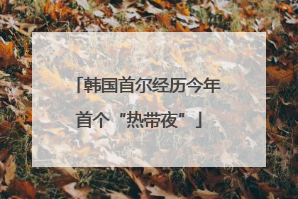 韩国首尔经历今年首个“热带夜”