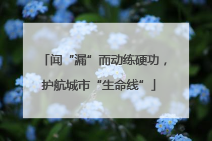 闻“漏”而动练硬功，护航城市“生命线”