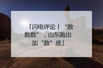 闪电评论丨“数数数”，山东跑出加“数”度