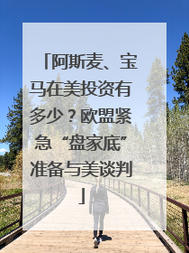 阿斯麦、宝马在美投资有多少？欧盟紧急“盘家底”准备与美谈判