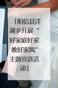 阳信县洋湖乡开展“好家庭好家教好家风”主题宣讲活动
