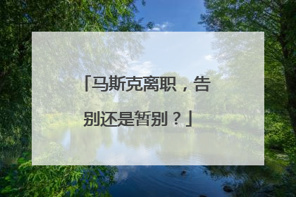 马斯克离职，告别还是暂别？
