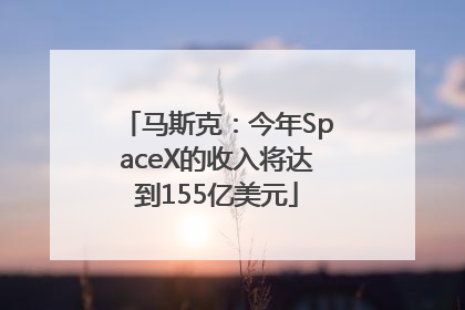 马斯克：今年SpaceX的收入将达到155亿美元