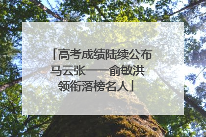高考成绩陆续公布 马云张一一俞敏洪领衔落榜名人
