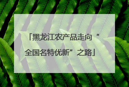 黑龙江农产品走向“全国名特优新”之路