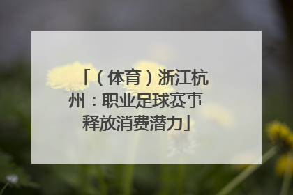 （体育）浙江杭州：职业足球赛事释放消费潜力