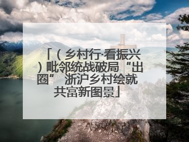 （乡村行·看振兴）毗邻统战破局“出圈” 浙沪乡村绘就共富新图景