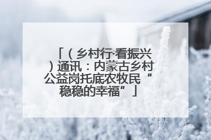 （乡村行·看振兴）通讯：内蒙古乡村公益岗托底农牧民“稳稳的幸福”