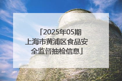 2025年05期上海市黄浦区食品安全监督抽检信息