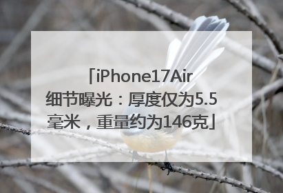 iPhone17Air细节曝光：厚度仅为5.5毫米，重量约为146克